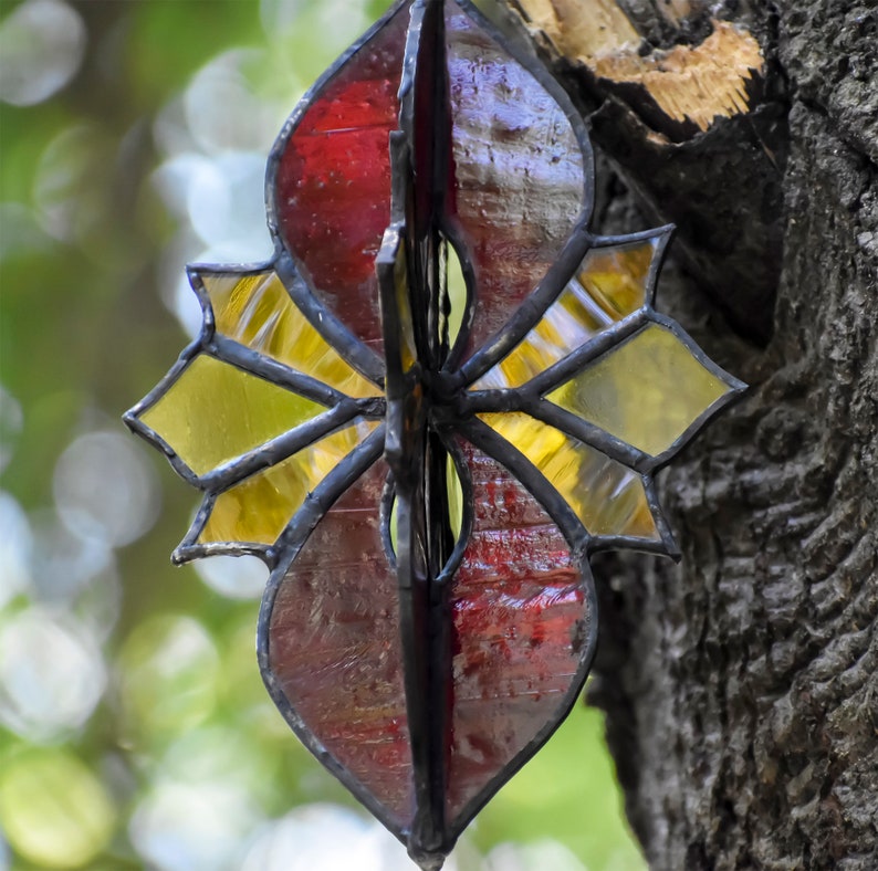 Stained Glass Hour Glass Shaped Sun Catcher Etsy