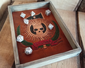 Handmade Leather Dice Tray: Empire
