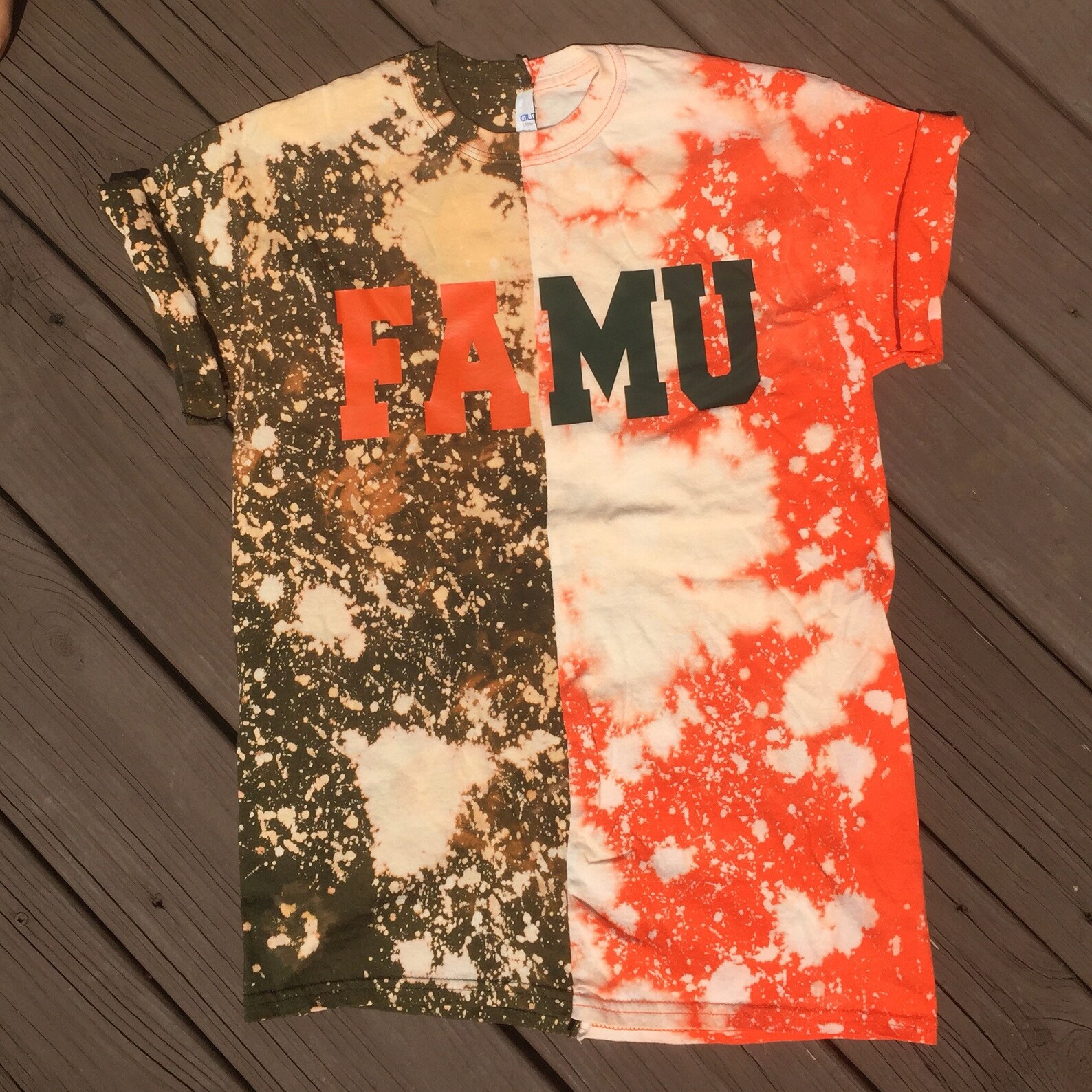 split half and half t shirt