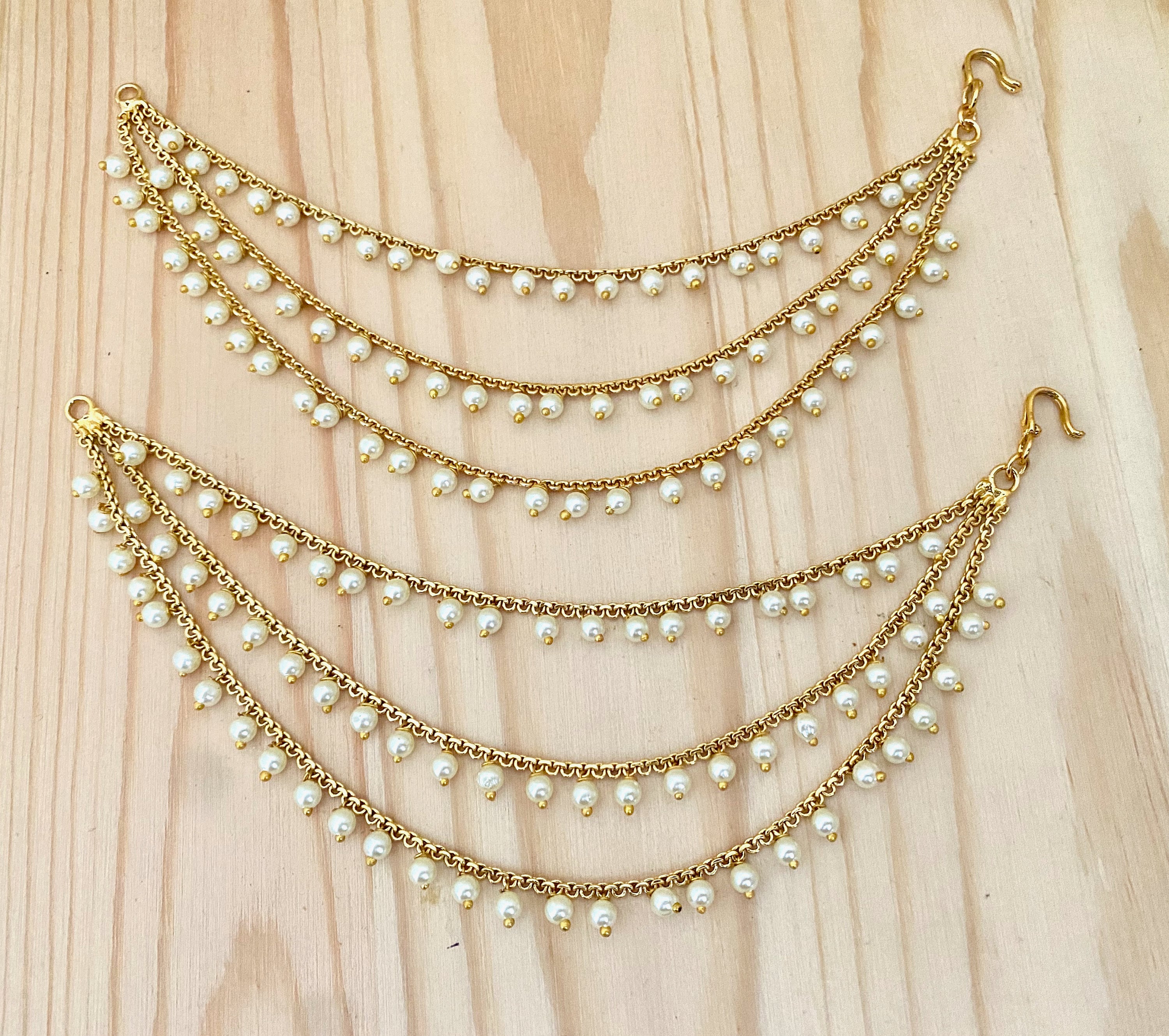 Pearl Ear Chain kaan Chains padmavati Style Ear Chain indian Jewelry Hair Accessories Bollywood Jewelry bahubali Earrings Chain. Etsy
