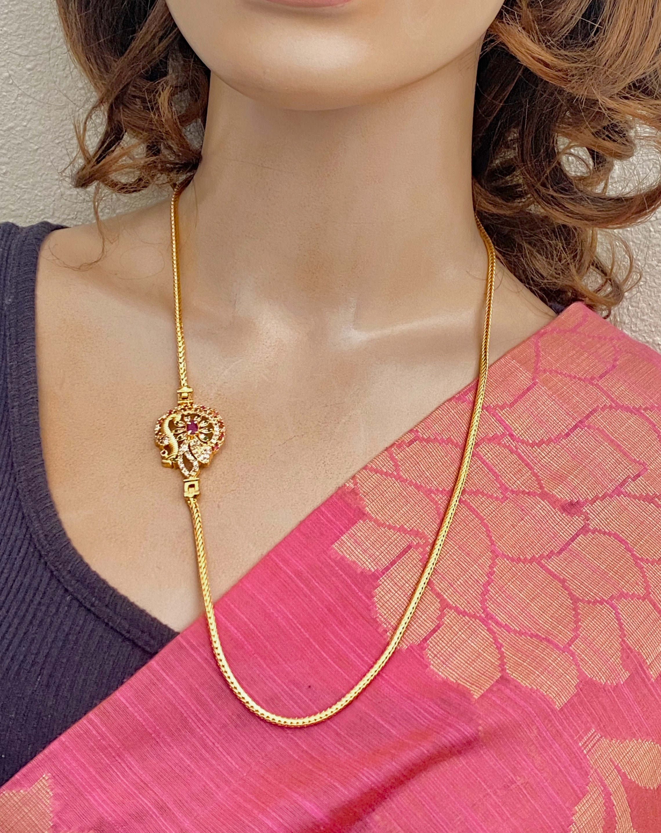 Gold Necklace Designs Grt Jewellers Mugappu Design Antique