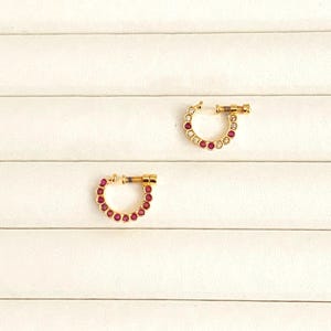 Gold Finish Clip-On Nose Ring,Ruby, Green CZ Stone Nath,Indian Bollywood Nose Ring,Dainty Green Nose ,Festival  Ring,Maharashtrian Nathani