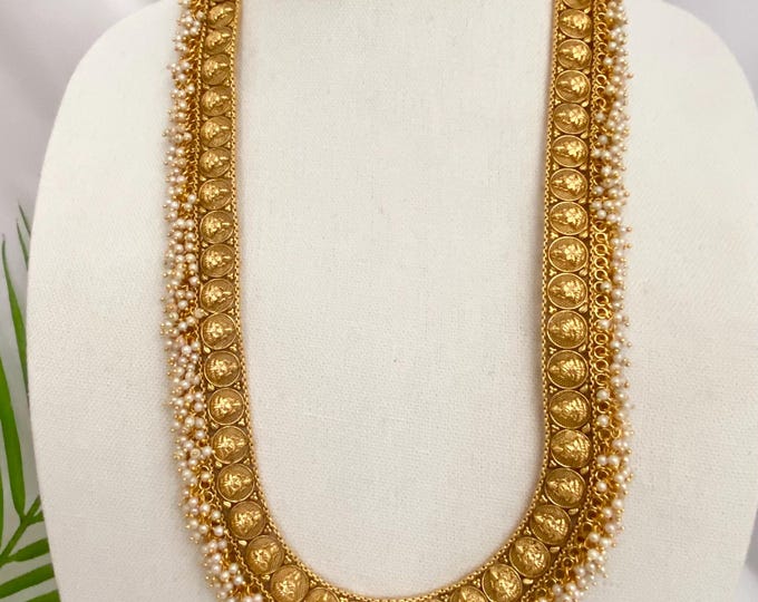 Gold Finish Kasu Mala,long/haram Guttupasalu Necklace,traditional ...
