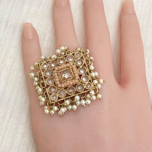 Mehandi Plated Adjustable Finger Ring,Antique Finish Adjustable Indian Finger Ring,Indian Wedding Jewelry, Shankh,Conch Design Finger Ring