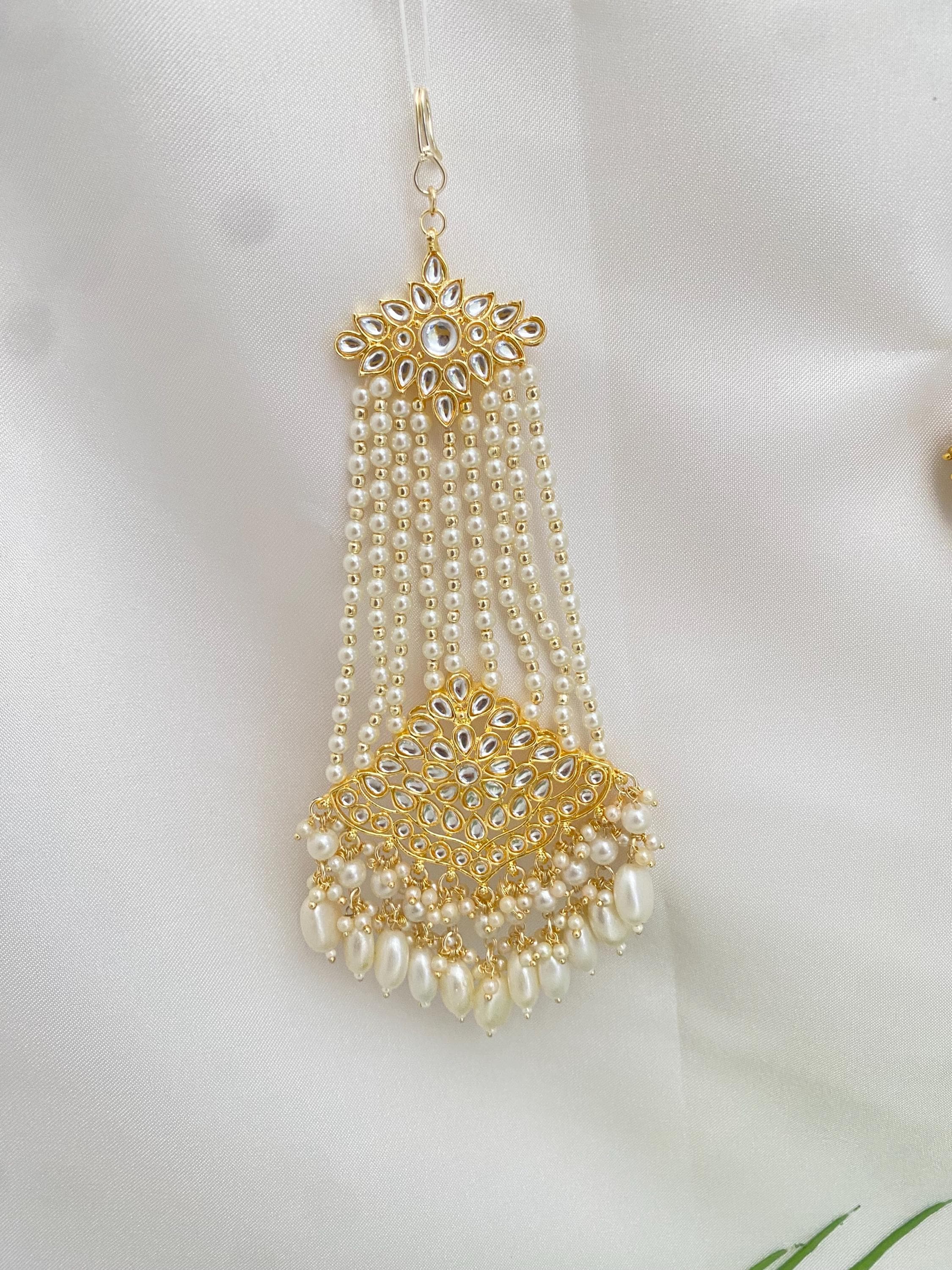 Pasa,sheeshphool,gold Plating, Pearl Pasa,indian Bridal Jhoomer