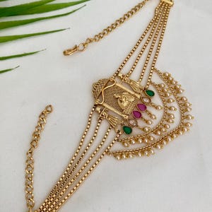 Wrist Band/Vanki/Bajuband/Armlet,Traditional Maharashtrian Wedding,Ethnic Jewelry,Gold Plated,Adjustable wristBand,South Indian Jewelry
