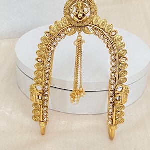 Wrist Band/Vanki/Bajuband/Armlet,Traditional Maharashtrian Wedding,Ethnic Jewelry,Gold Plated,Adjustable wristBand,South Indian Jewelry