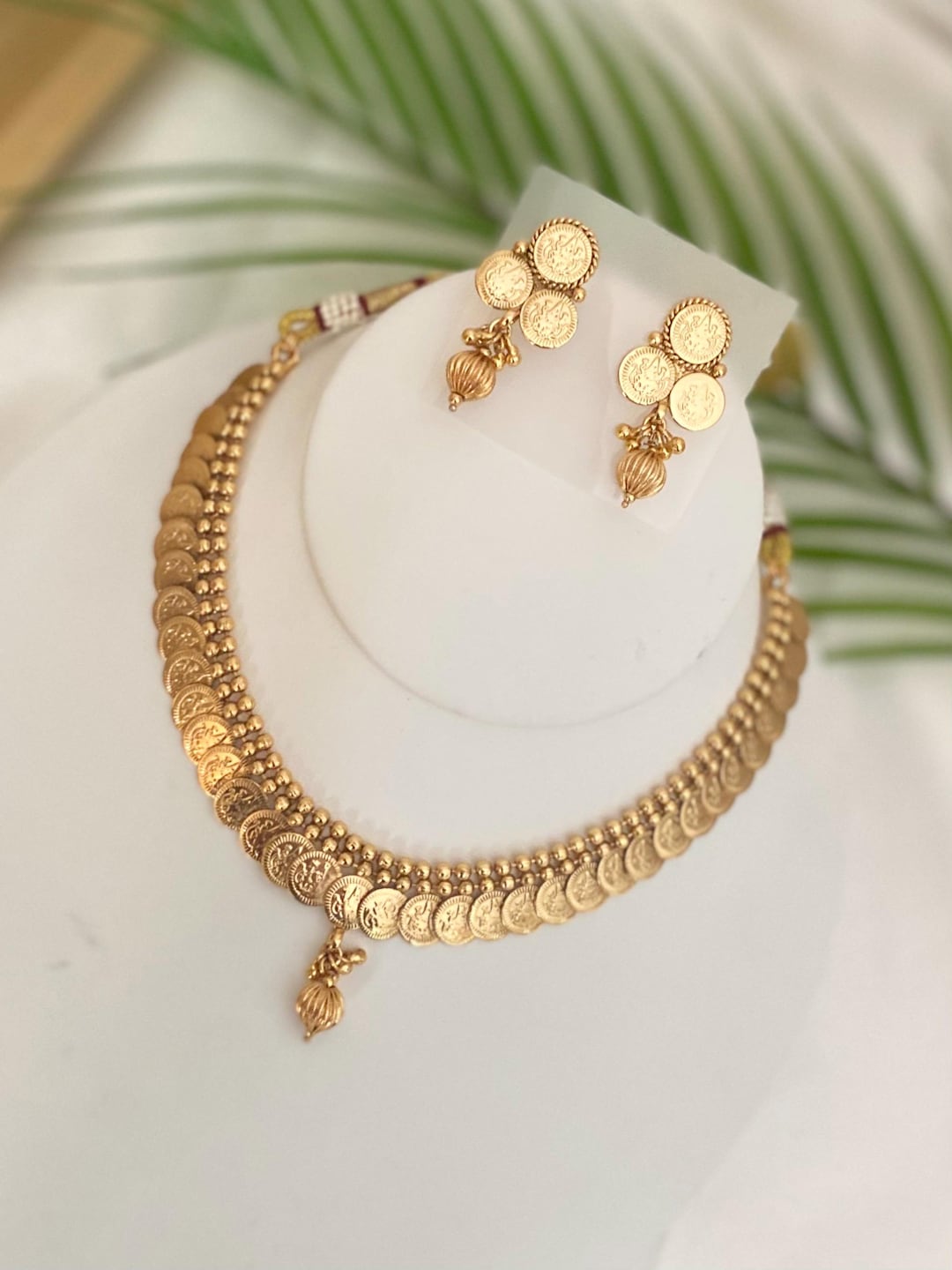 Gold Plated Lakshmi Coin Necklace,traditional South Indian Kerala Kasu ...
