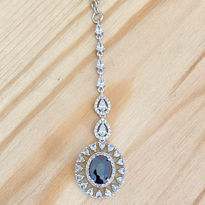 American Diamond Maang Ka Tikka, CZ Stone Maang ka Tika, Indian Forehead Jewelry, Pakistani Jewelry, CZ Tikka,Jhoomar, Delicate Tikka