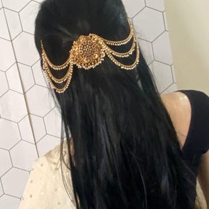 Gold Plated/Antique Jada Billa Hair Accessories,Hair Brooch,Traditional Wedding/Bridal Indian Long Hair Jewelry Pin,Rakodi,Dance Jewelry