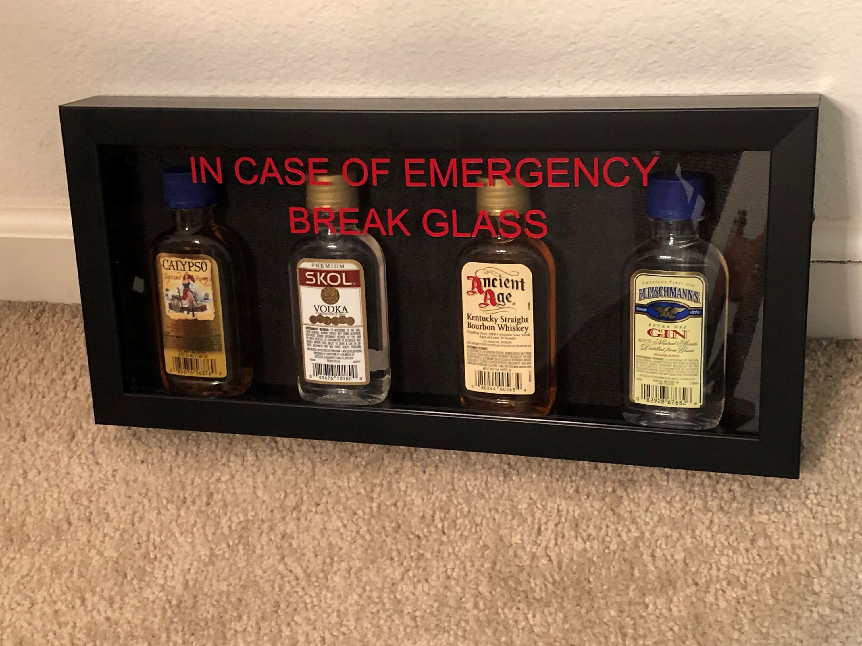 In Case Of Emergency Shadow Box Alcohol Not Included Etsy In Case Of Emergency Shadow Box Alcohol Not Included Etsy