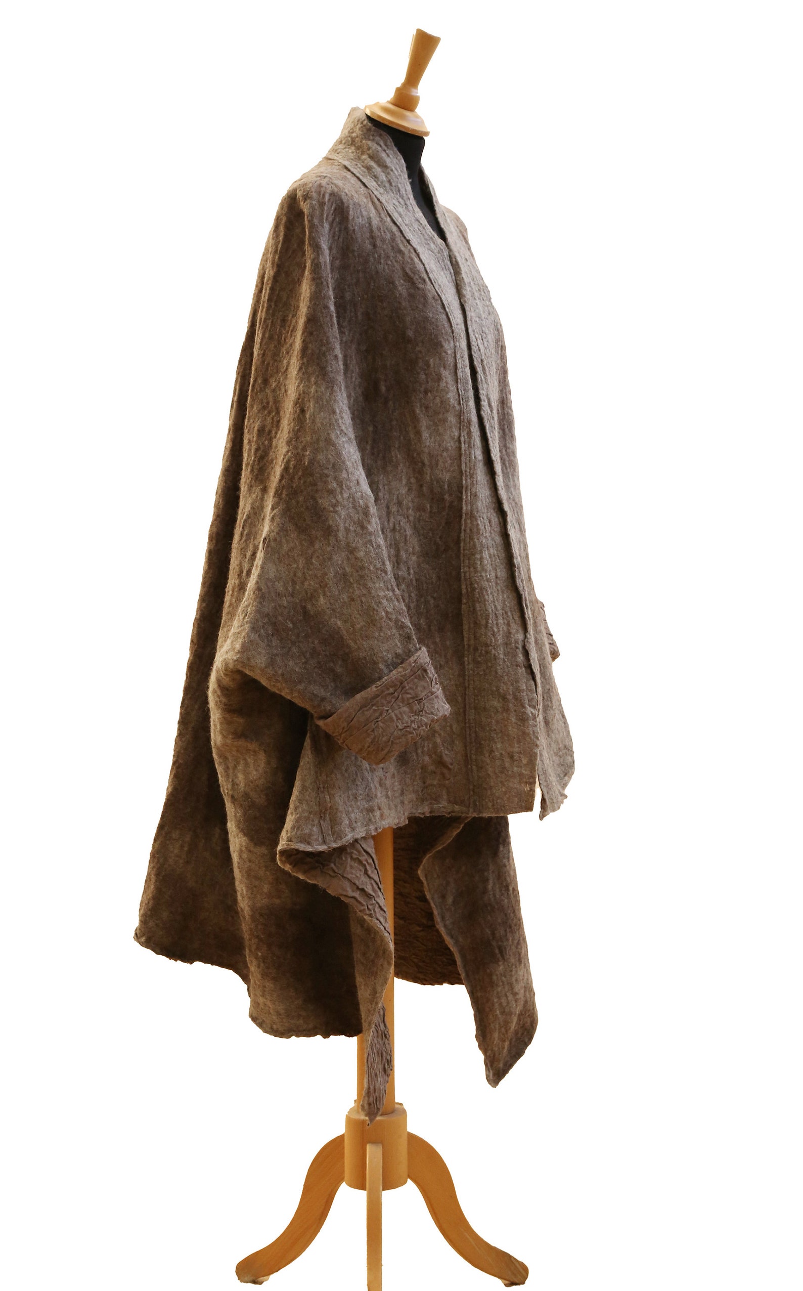 Brown Coat Men, Tribal Blanket Coat, Mens Brown Jacket, Handmade Felted