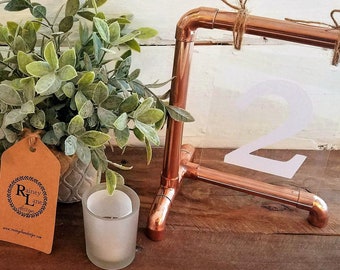 10 Pk.* COPPER TABLE NUMBER Stand/Display •&quot;TRiPoD Base&quot; - Short Version • Perfect for Events: Wedding/Anniversary/Grad./B-day • Real Copper