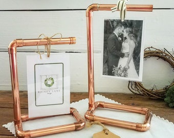 Real COPPER 4"x6" Frame - Rectangle Base - short or TAll version • Perfect for Gift Giving and Decorating: Wedding / Anniv. / Grad. / B'day