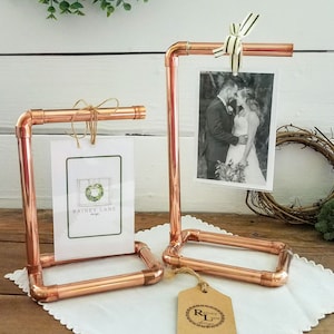 Copper 4x6 Rectangle Base frame • 7th Anniversary Gift • 22nd Anniversary Gift- short or TAll version • Wedding • Industrial/Rustic/Country