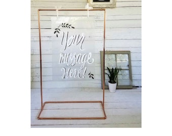 COPPER WEDDiNG SIGN Stand •Perfect for all Events: Anniversary / Graduation / Birthday • Freestanding, Sturdy, Real Copper Structure