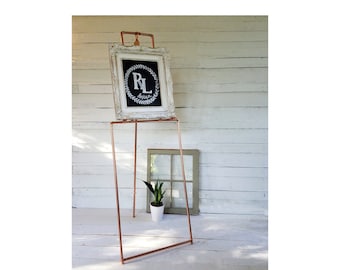 Real COPPER 4-in-1 DISPLAY EASEL • Perfect for Events: Wedding / Anniversary / Grad. /B-Day • Freestanding, Convertible, Collapsable