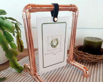 NEW! Our &quot;Original&quot; CoPPER PHoTo FRAME • Customize Hanger! • Two-sided 4x6 Plexi holder • Gift / Events / Retail / Restaurant / Grad / Anniv