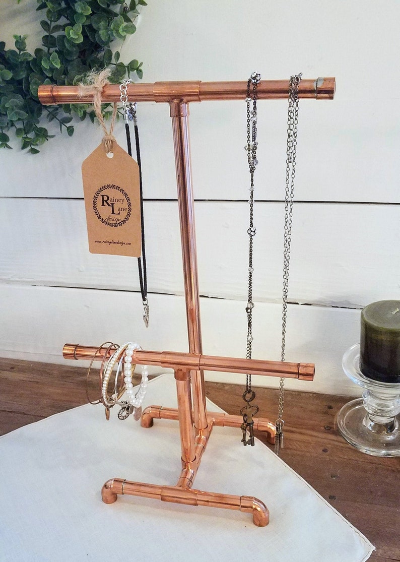 COPPER JEWELRY DISPLAY \u2022 Personal or Retail use \u2022 Gift for HiM or HeR \u2022 Christmas Mother/'sFather/'s Day B/'day \u2022 Real Copper Structure