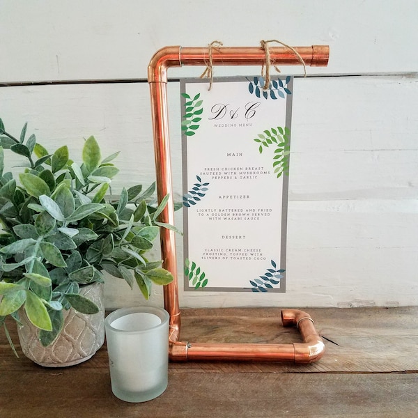 COPPER TABLE NUMBER Stand/Display • "S-Frame" TAll version • Perfect for Events: Wedding / Anniversary / Grad. / Birthday • Real Copper!