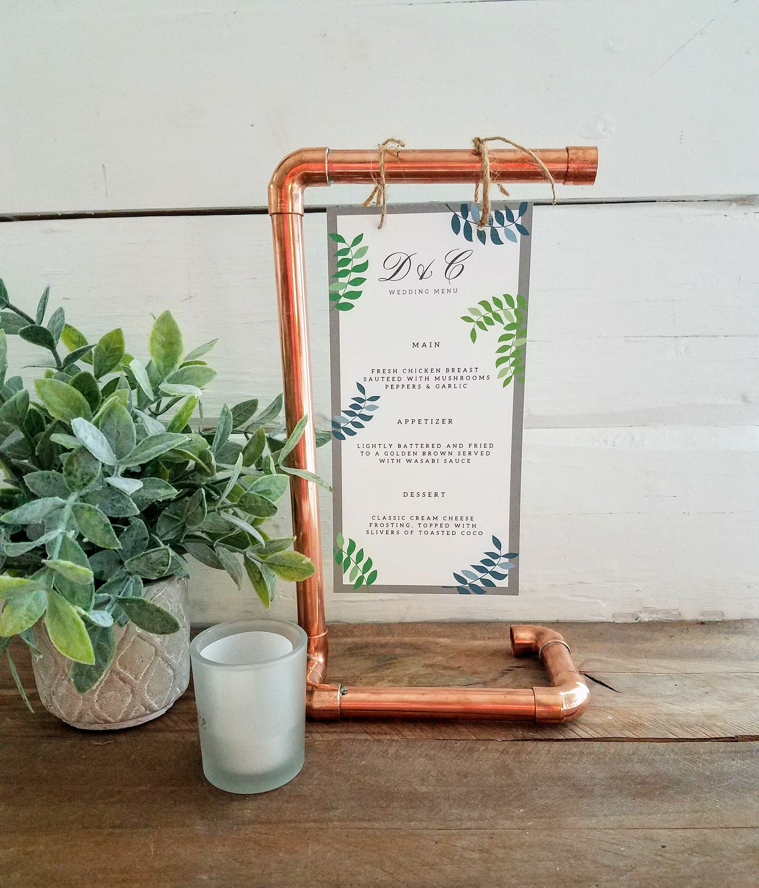 Copper Wedding Sign Stands and Easels reception Welcome Sign