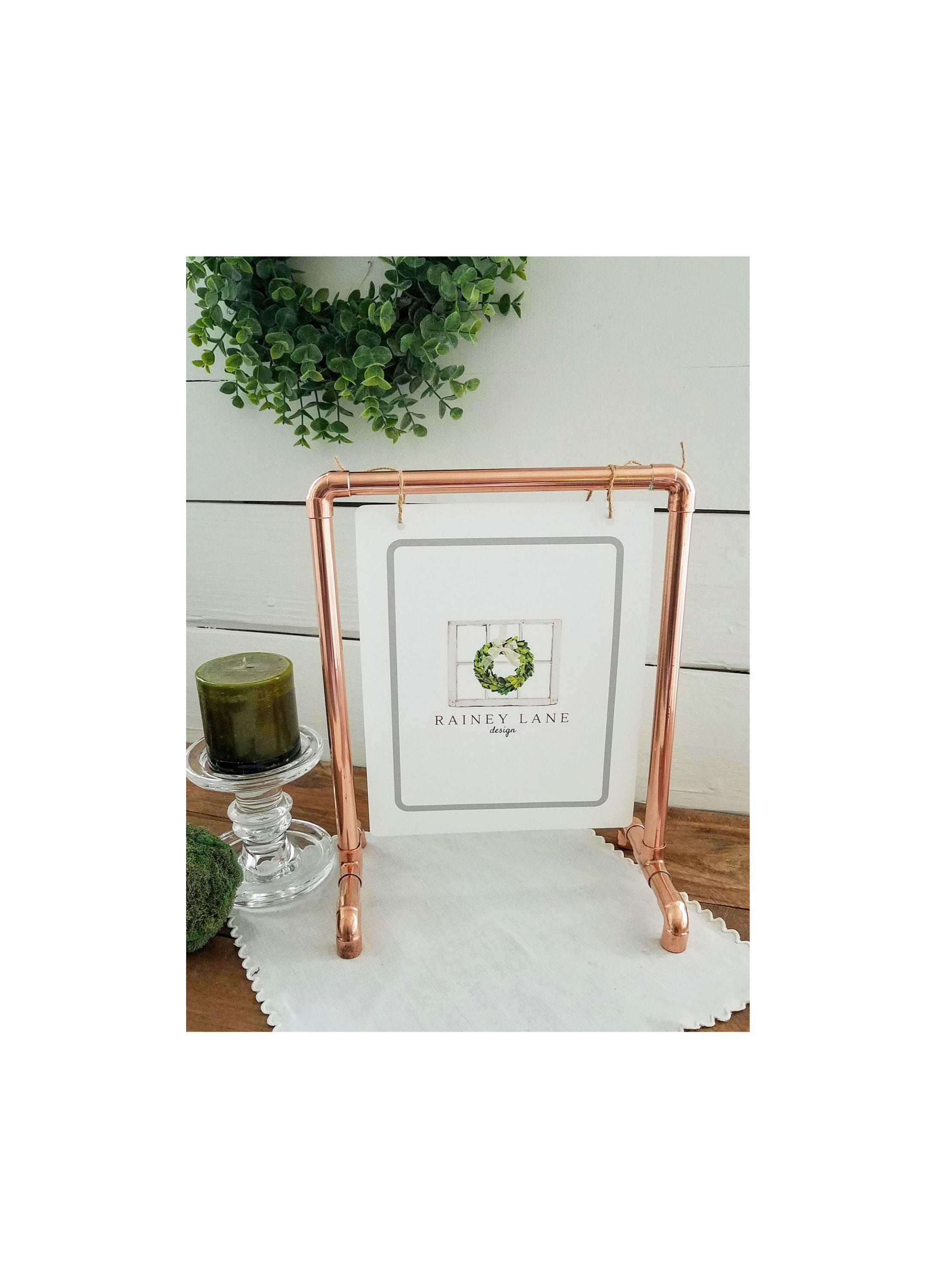 CoPPER TABLE-SiZE, SiGN DiSPLAY (8x10) / MENU STaND • Perfect for  Retail / Restaurant / Events: Wedding / Grad • Real Copper Structure