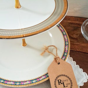3 Tiered Vintage China Cupcake Stand * Our "Everything Plate Stand" can Display/Decorate/Organize/Serve * Bathroom, Kitchen, Office, etc. bild 3