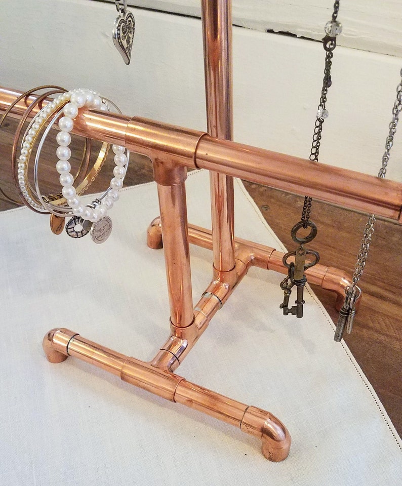 COPPER JEWELRY DISPLAY \u2022 Personal or Retail use \u2022 Gift for HiM or HeR \u2022 Christmas Mother/'sFather/'s Day B/'day \u2022 Real Copper Structure