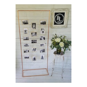 COPPER PHOTO DISPLAY Frame • Perfect for Events: Wedding / Anniversary / Graduation / Birthday • Freestanding, Sturdy, Real Copper Structure