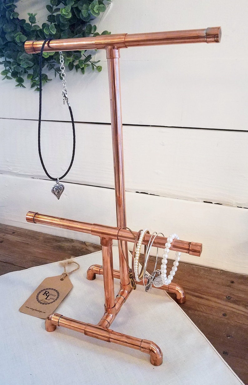 COPPER JEWELRY DISPLAY \u2022 Personal or Retail use \u2022 Gift for HiM or HeR \u2022 Christmas Mother/'sFather/'s Day B/'day \u2022 Real Copper Structure