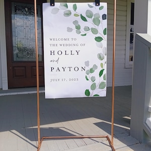 COPPER WEDDiNG sign STAND •Perfect for all Events: Anniversary / Graduation / Birthday • Freestanding, Sturdy, Real Copper Structure