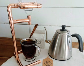 PoUR-OVER CoFFEE MaKER • 100% Solid CoPPER Pipe Construction • Perfect Gift 4 the CoFFEE FAN(atic) In Your Life • Real Copper Structure