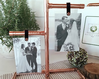 Center Post Double COPPER Frame -  Perfect for Gift Giving and Decorating: Wedding / Anniversary/ Birthdays / Holidays