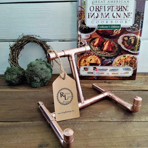 COPPER CookbooK/Bible/Large Tablet Stand • Gift for Him or Her • A Great Complimentary Gift w/ Lg. Book/Bible/Artwork • Perfect for Chefs!