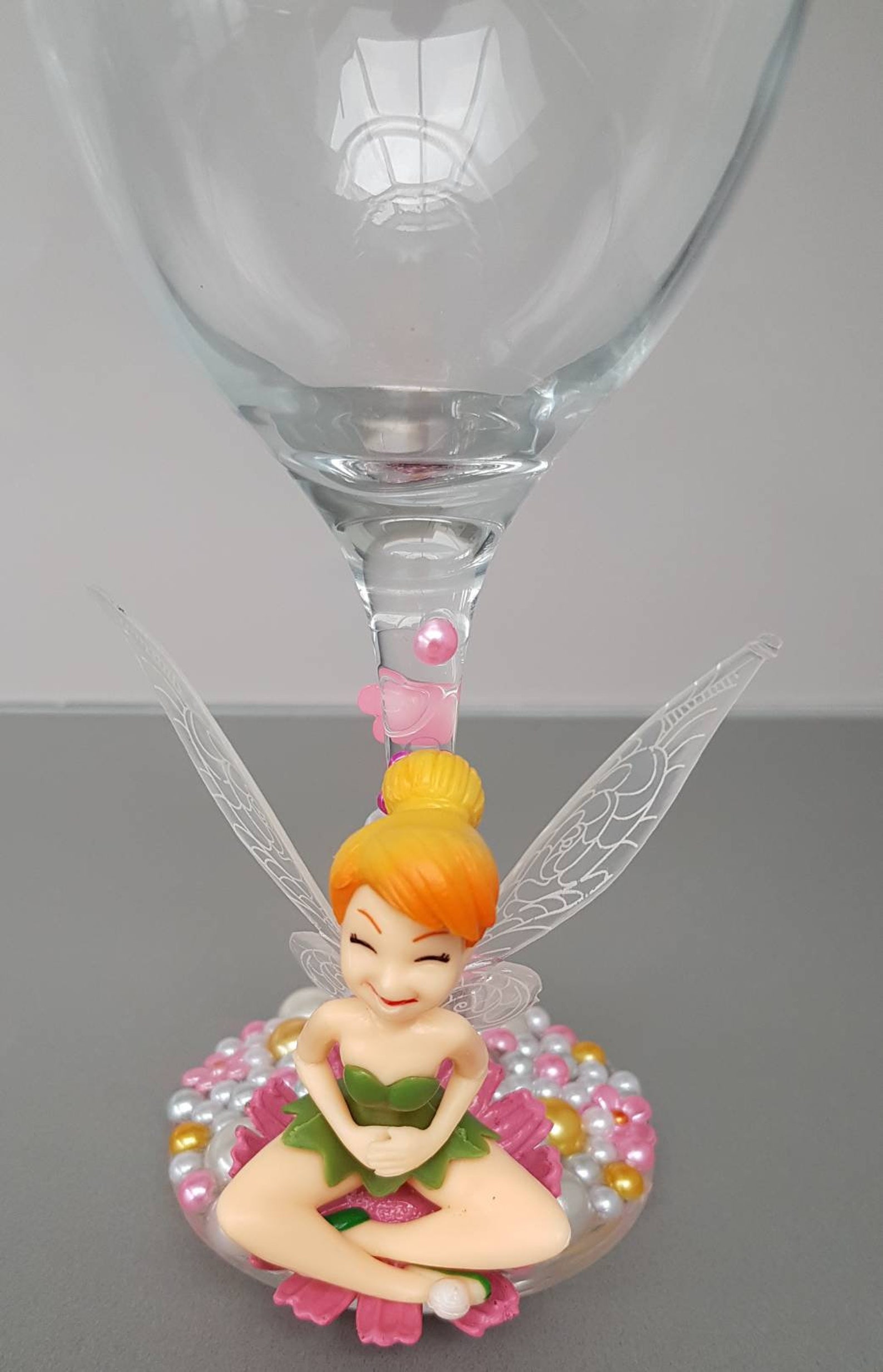 Tinkerbell Glass Tinker Bell Wine Glass Fairy Wine Glass Etsy