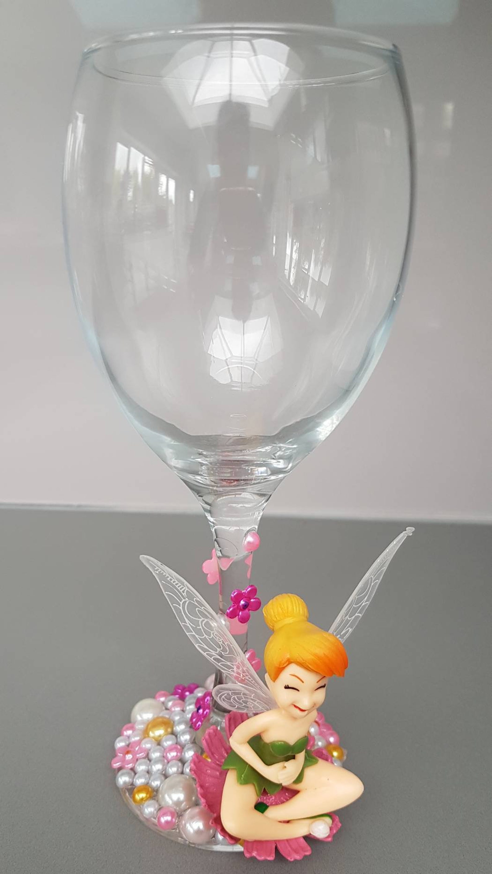 Tinkerbell Glass Tinker Bell Wine Glass Fairy Wine Glass Etsy