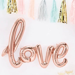 Rose Gold Metallic Love Balloon 40 Inch, Hen Party Balloon, Wedding Balloon, Baby Shower Balloon, Party Decorations, Love script Balloon
