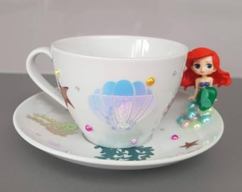 Personalised Disney Little Mermaid Tea cup & saucer, Ariel tea cup