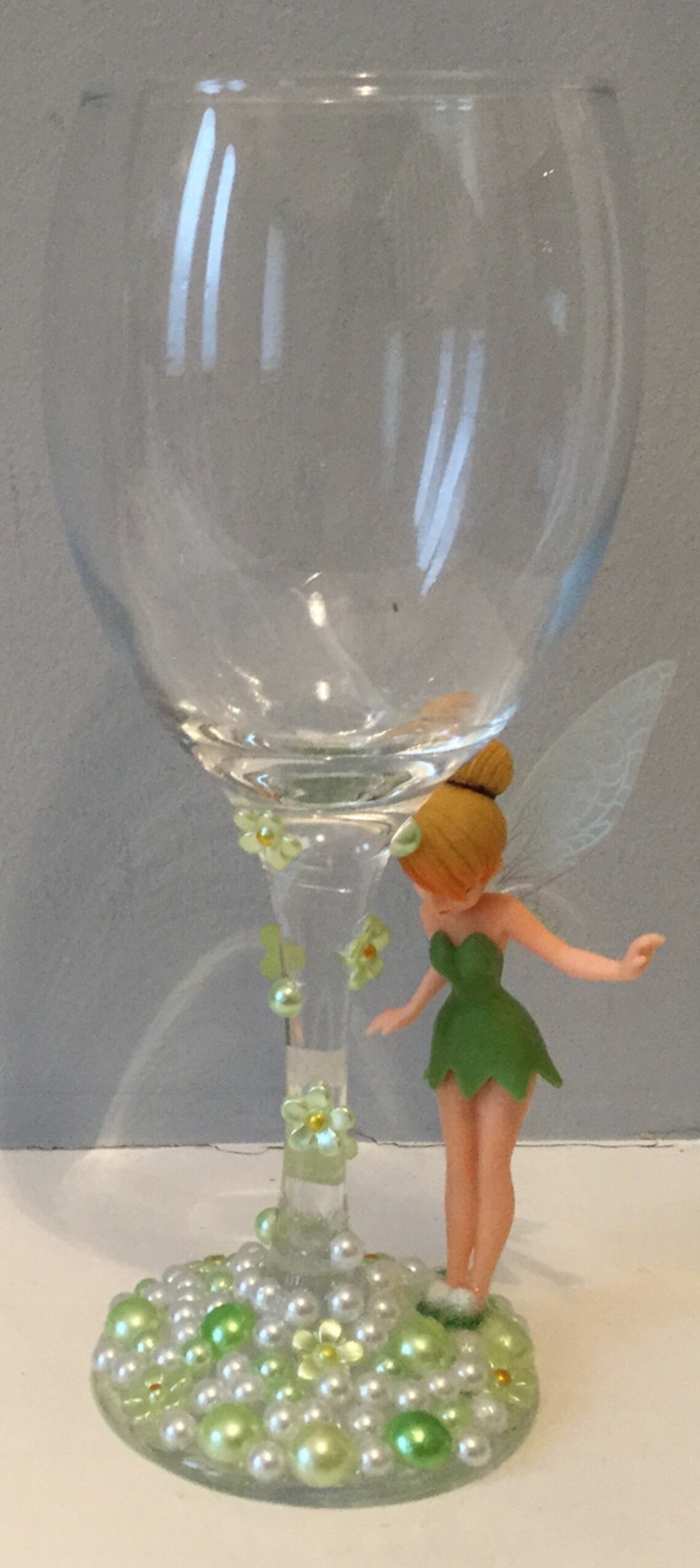 Tinkerbell Glass Tinker bell Wine Glass fairy wine glass Etsy
