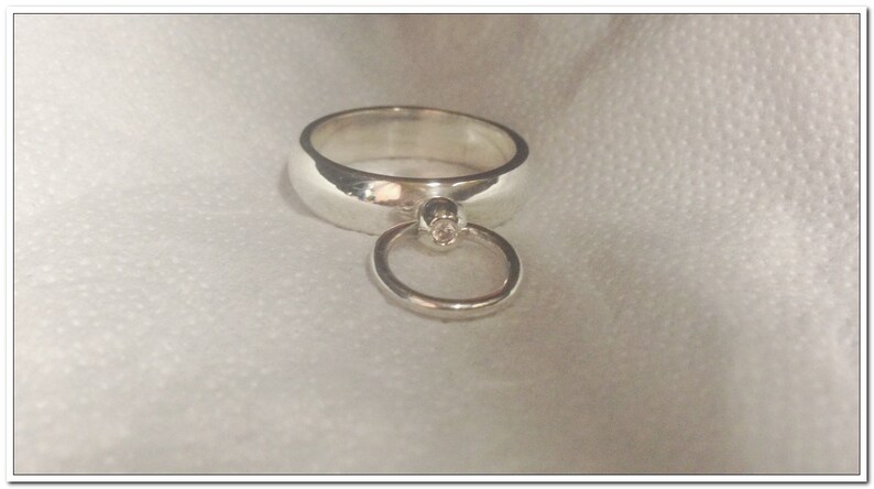 BDSM Schmuck Submissive Ring BDSM O Ring Story of O Ring BDSM Ring of O Ball with Zircon 12 mm Clevis