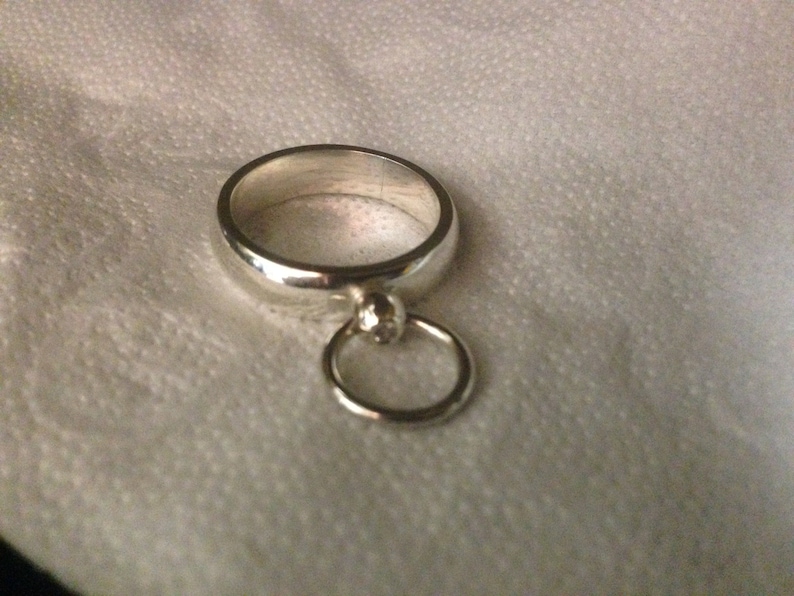 BDSM Schmuck Submissive Ring BDSM O Ring Story of O Ring BDSM Ring of O Ball with Zircon 12 mm Clevis
