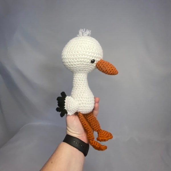 Stork, kids toy, baby shower, crochet stork, stuffed animal