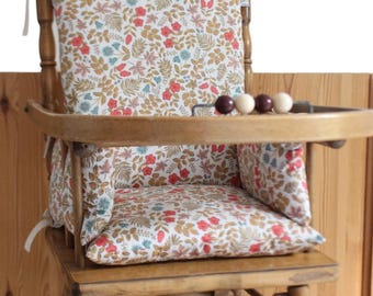 Oeko-Tex coated cotton baby high chair cushion / Cassie