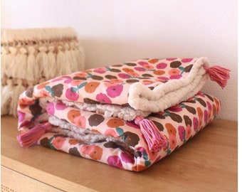 Customizable baby blanket - baby fur plaid - YUMI