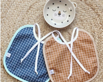 Coated cotton baby bib - Simon (color of your choice)