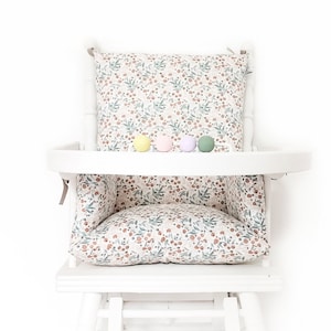 Baby high chair cushion in Oeko-Tex coated cotton / High chair seat / Jack