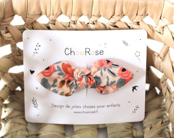 Baby/Little Girl Floral Fabric Bow Barrette