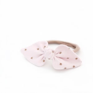 Headband baby/child pink knot with gold stars