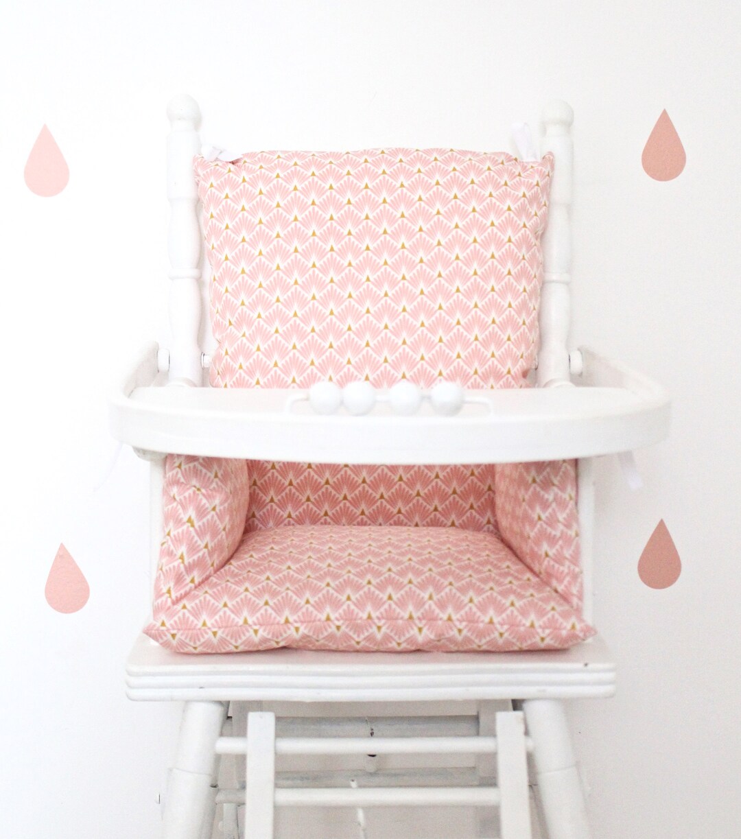 Baby High Chair Cushion in Coated Cotton Oekotex / Indy Pink Etsy