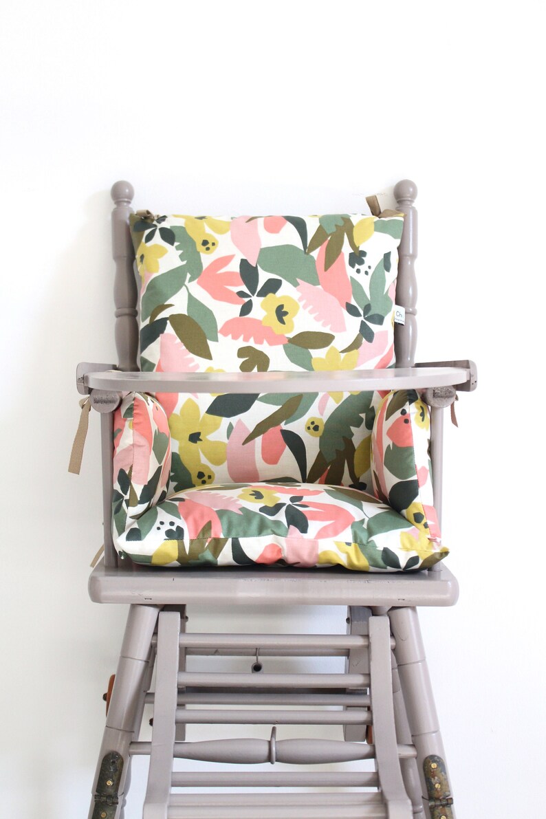 vintage wooden high chair cushion